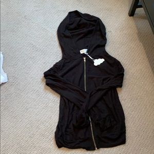 Wildfox black hooded zip up